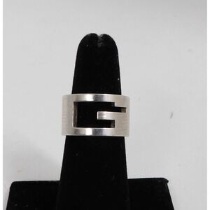 Gucci G Logo Ring Sterling Silver 925  Size  6.25 US  Made Italy